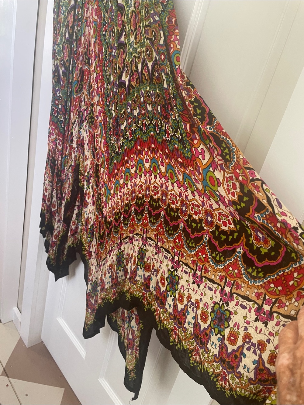 Bila Multicolor Sleeveless V-Neck Maxi Dress - Black Trim - Picture 2 of 3